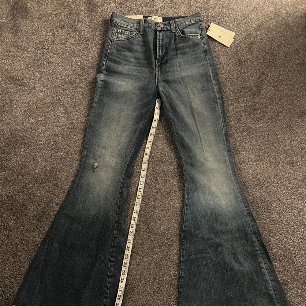 7 For All Mankind Dark Blue Flare Jeans